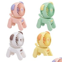 Usb Gadgets Rechargeable Mini Fan Cute Dog Shape Handheld Portable Adjustable Speed Desk Compatible With Pc Powerbank Ac Drop Delivery Ot8X7