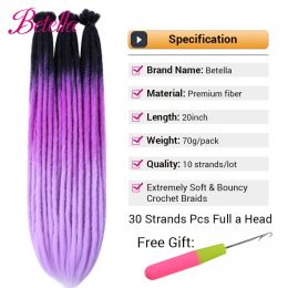Synthetic Handmade Dreadlocks Hair Extensions Natural Braiding Hair For Black Women Crochet Hair Ombre Coloured Crochet Braids
