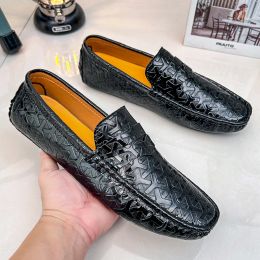 Men Loafers Shoes PU Pattern Flat Bottom Multi Color Breathable Trendy Stylist Shoes Business Casual Versatile