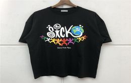 Summer Bubble Print Sicko Globe T Shirt Men Women Quality Thick Fabric Cartoon Personality Casual Short Sleeves7374087