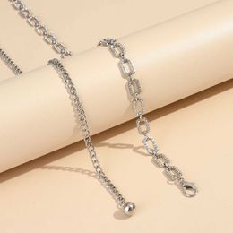 Other Fashion Accessories 30 new rectangular diamond waist chain alloy thin tassel womens wave chain silver fully matched clothing accessories J240518