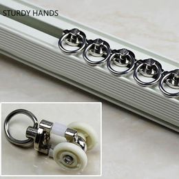 Alloy Plastic Curtain Wheel Rail Straight Curved Track Rollers Hanging Curtains Hook Ring Window Decorative Hardware Accessories