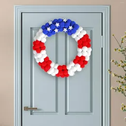 Decorative Flowers Patriotic Ball Garland Handmade For Home Decor Indoor Outdoor Front Door