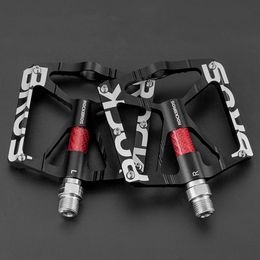 ROCKBROS Bike Pedals Mountain Bicycle Flat Accessories Pedal Peilin Anti Slip Aluminum Alloy Riding MTB 240518