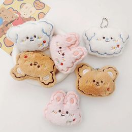 3PCS Cute Rabbit Bear Puppy Keychain Cartoon Plush Keyring Kawaii Soft Stuffed Animal Doll Bag Charms Pendant For Girls Lovely Gift