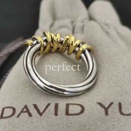 Twisted DY Vintage Band Designer David Yurma Jewellery Rings For Women Men With Diamonds Sterling Silver Sunflower Luxury Gold Plating Engagement Gemstone Gift 162