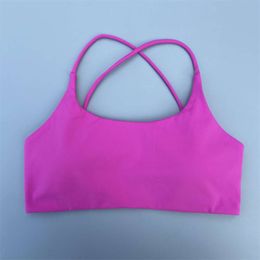 Women Sports Bra Sexy Cross Straps Back Fiess Bralette High Impact Gym Yoga Workout Crop Top Vest Push Up Running Underwear