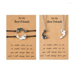 Charm Bracelets 1/2Pieces Braided Hand Rope For Chi Fish Couple Necklace Set Frien