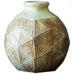 Vases Chinese Nostalgic Multi-Surface Pattern A Narrow Mouthed Bottle Retro Ceramic Pot Vase Flower Decoration Ornaments