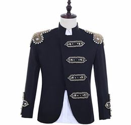 Crazy promotion Black sequins blazer men suits designs jacket mens stage singers clothes dance star style dress punk masculino hom9538898