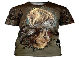 Women Men T shirt 3D Crown Lion Print tshirt Streetwear Fashion Top Coloful Short Sleeve Creative Printed Tee 12 Styles S5XL4466353