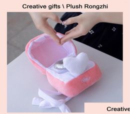 Christmas Decorations Christmas Decorations Pink Ring Box Plush Toy Love Diamond Case Stuffed Surprise Gift Propose Memory Wedding8477955