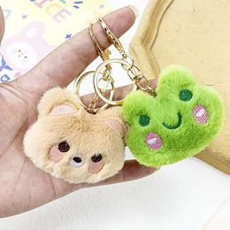 3PCS Cute Plush Doll Squeak Keychain Fluffy Soft Stuffed Toy Backpack Bag Pendant Charms Adorkable Gift For Kids Girlfriend 7307bc