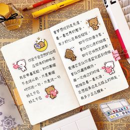 60pcs Cute Bear Sticker Pack Waterproof Phone Case Kawaii Packaging Aesthetic Stickers DIY Stationery Laptop Skin