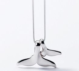 Pendant Necklaces Silver Double Whale Tail amp Pendants For Women Flyleaf Creative Lady Fine Wedding Party Jewelry Valentine393157243