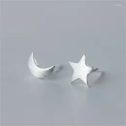 Stud Earrings 925 Silver Plated Hypoallergenic Star Moon For Women Girls Party Jewelry Gift Eh035