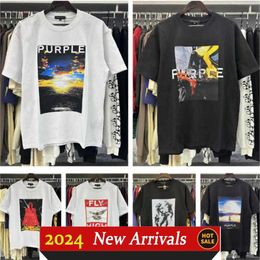 Purple Shirt Brand Tshirts Mens Women t s m l xl 2024 New Style Clothes Designer Graphic Tee Us Size S-xl MK7E