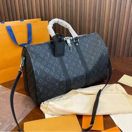 Designer Bag Outdoor Travel Bag Plaid Classic Black Letters Luxury Ladies Men Shoulder Handbag Genuine Leather Large Capacity Size 55cm