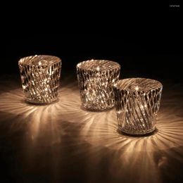 Table Lamps Crystal Diamond Night Light Restaurant Bar Atmosphere Bedroom Bedside Lamp Rechargeable Romantic