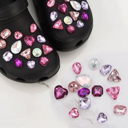 Shoe Charms for Hole DIY Coloured Diamond Crystal Buckle Decoration Charm Accessories Kids Party Gift 240521