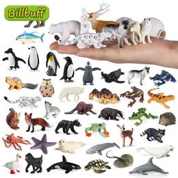 Novelty Games NEW Realistic Wild Animal Sets Figurines Farm Poultry Action Figures Elephant Bear Brids Cards Model Education Toys for Children Y240521