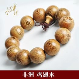 Link Bracelets Old Materials Door Frame Buddha Beads Red Sandalwood Bracelet20mmBracelet Holding Male And Female Matching Style Scenic