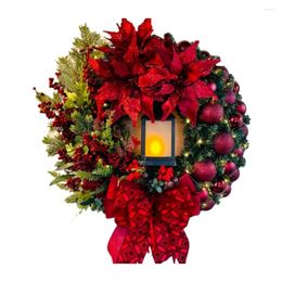Decorative Flowers Artificial Flower Wreath For Door Red Faux Floral Garland Wall Window Hanging Wedding Party Fistival Home