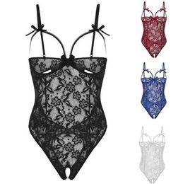 Teddy Bodysuit Sexy Erotic Lingerie For Women Open Bra Crotchless Underwear Porn Babydoll Erotic Dress Porn Sex Lace Costumes J2209802344