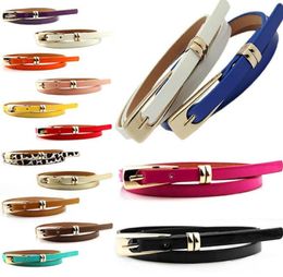 Wholesale- Women's Fashion Candy Colour Faux Leather nny Belt Thin Waistband Sash7070660