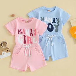 Clothing Sets Pudcoco Infant Born Baby Girls Boys Shorts Set Short Sleeve Crew Neck Letters Print T-shirt With 2-piece Outfit 0-3T