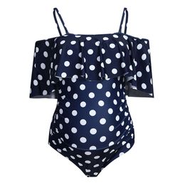 New Maternity Swimwear Women Leaf Print One-Piece Swimsuit Pregnancy Bathing Suit Summer Beachwear Bodysuit Plus Size