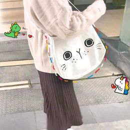 Bag Shopping Bags Women Sweet Kawaii Printed Canvas Leisure Daily Shop High Quality Harajuku Korean Style All-match Grocery