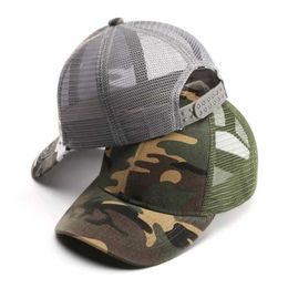 Caps Hats Summer 3-10 year old childrens full game camouflage mesh baseball cap baby outdoor leisure sun protection breathable T30 d240521