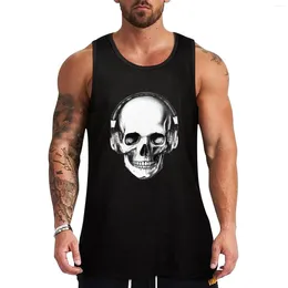 Men's Tank Tops SKULL HEADPHONES Top Gym Clothes Sleeveless Jackets Wear Men