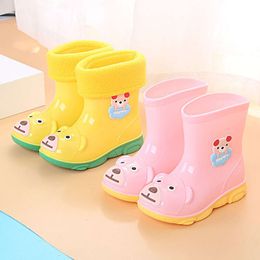Anti Slip RainBoot Seasonal Trend Cartoon Plush Rubber Waterproof Girl Rain Cute Boy Water Boot Kid Shoe L