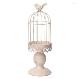 Candle Holders 425D Metal Bird Cage Holder Tealight Candlestick Hanging Lantern Decor Gift