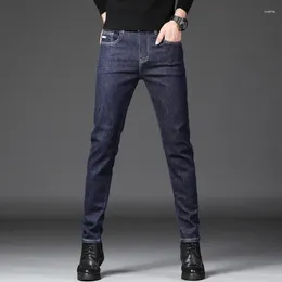 Men's Jeans Autumn And Winter Fashion Brand Slim Fit Small Feet Korean Version Trend Thickened Casual Versatile Long Pants