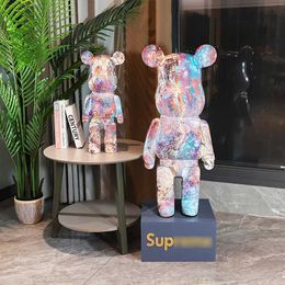 Action Toy Figures New 50cm Cartoon Violent Bear Ornament Piggy Bank Creative Modern Home Decoration TV Cabinet Large Floor Statue Sculpture Gift H240523