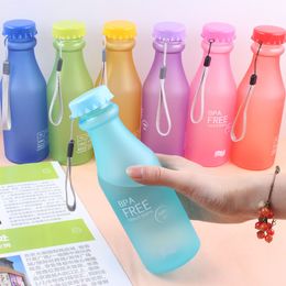 500ml Outdoor Sports Soda Bottle With Rope Seal Leak Proof Cola Drink Bottle Portable Student Fitness Running Sport Water Cup TH1456