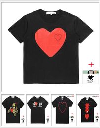 Men t shirt women T Shirts high-quality Tee Japanese cotton short-sleeved embroidered red heart big love print face couple bottoming q-00224603074