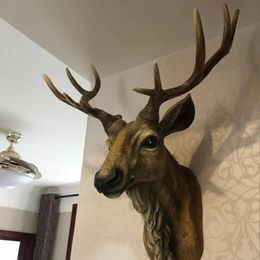 Creative Wall Mounted Animal Deer Head Wall Decoration Handmade Farmhouse Decoration Resin Living Room Home Decoration 240518