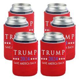 2024 Trump Cans Tutucu Partisi Dekorasyonu 12 oz Neopren 330ml Bira Şişesi Kol DHL