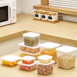 Storage Bottles Transparent Refrigerator Preservation Box Square Food Grade Plastic Split Cold Resistance Heat-resisting