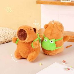 3PCS Capibara Keychain Frog backpack Simulation Pendant Stuffed Cute Capybara Plush Toy