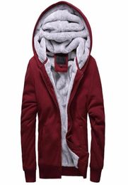 Winter Thicken Hoodie Men Zipper Hooded Coat Brand Mens Tracksuit Sweatshirt Solid Colour Thick Warm Plus Size Hoodies Trend8211813