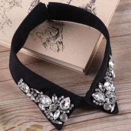 Womens Crystal Diamonte Detachable Faux Fake Collar Removable False Choker