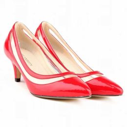 Dress Shoes 2024 New spring and autumn fashion OL low heeled shoes sexy patchwork women pointed toe pumps size 35-42 678-2PA H240521