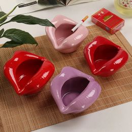 Tobacco Ashtray Korean Creative Personality Ceramic Arts and Crafts Decoration Lip Living Room Small Home Smoke Tray Ashtray