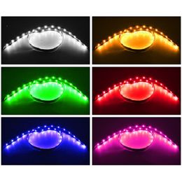 2PCS Car Ambient Decorative LED Strip Light Auto DRL Styling Flexible Atmosphere Lights 12V 15 SMD 30CM White Red Yellow Bule