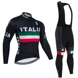 2024 ITALIA MTB Cycling Jersey Winter Bike Maillot Pants Suit Men 20D Ropa Ciclismo Thermal Fleece Bicycl Jacket Clothing